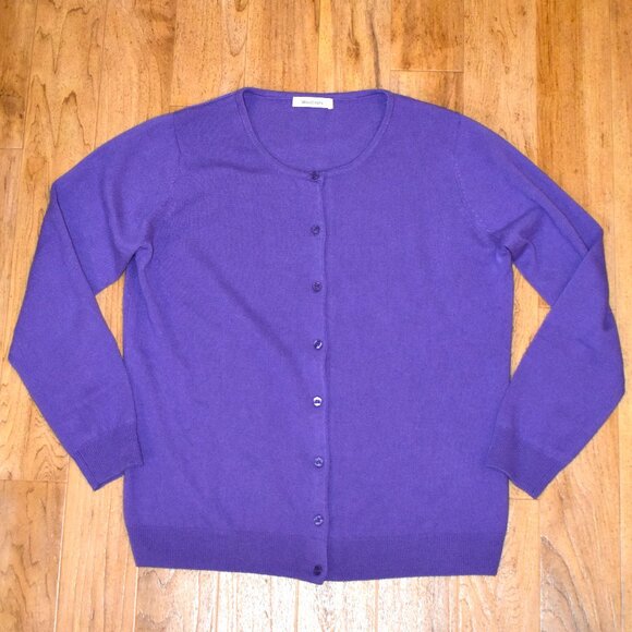 Woolovers Sweaters - Woolovers Women's Purple Button Front Wool/Cashmere Cardigan Sweater Sz L #A87LT